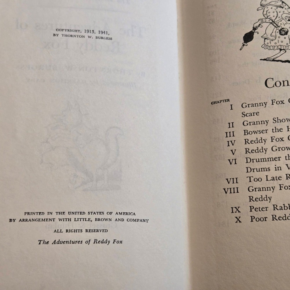 Thornton‎ Burgess Adventures of Reddy Fox Kids Vintage Hardcover Book - Picture 5 of 8